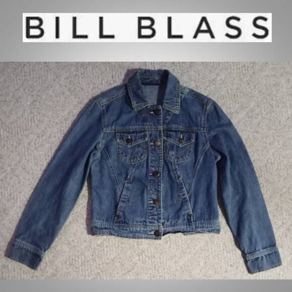 Y2K vintage Bill Blass jeans jacket women's petite size small - Picture 1 of 7